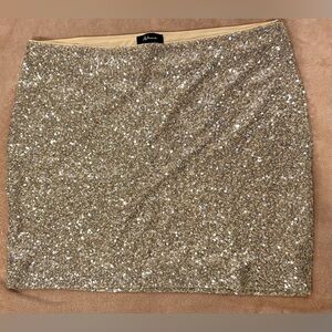 Champagne Sequin Mini Skirt